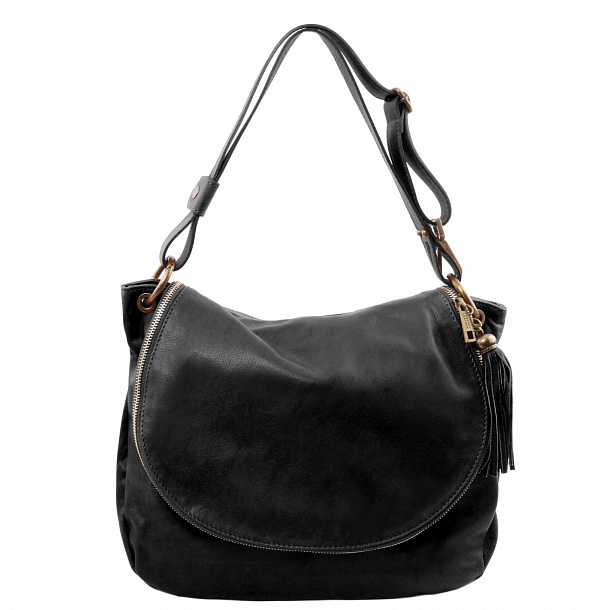 TL BAG - Сумка на плечо с кисточкой из мягкой кожи TL BAG - Сумка на плечо с кисточкой из мягкой кожи